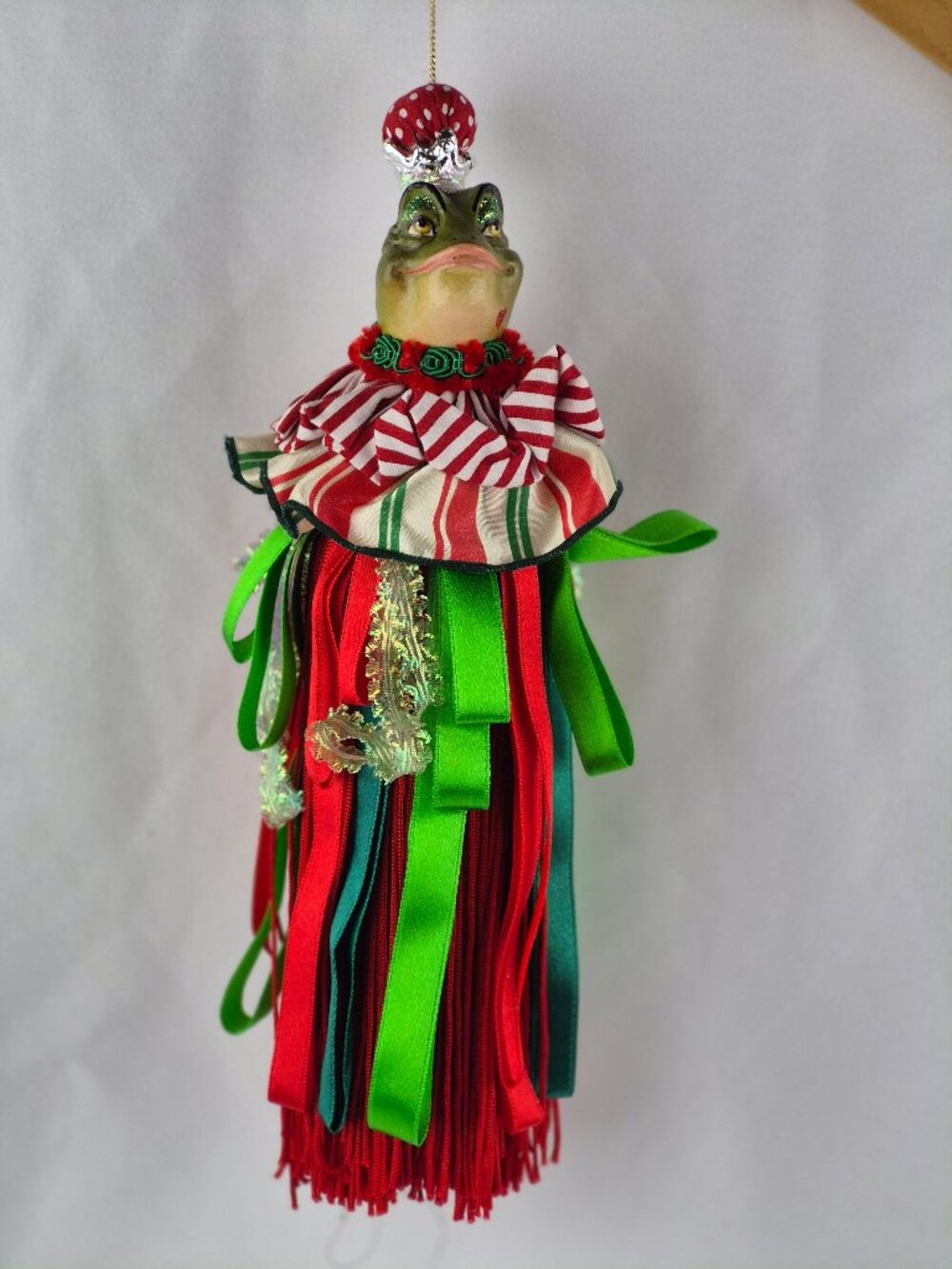 Vintage Katherine’s Collection Frog Prince Ribbon Tassel Ornament
